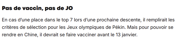 sudokuvariante's tweet photo. Rappel pour les amnésiques. Être non vacciné en 2021 signifiait être mis au ban de la société, c'est évidemment allé jusqu'à des menaces de mort pour certains.
https://t.co/A5vR4G0H8M
"Pas de vaccin, pas de JO": rappel utile dans l'affaire #PatrickFischer. https://t.co/QvLftiICI0