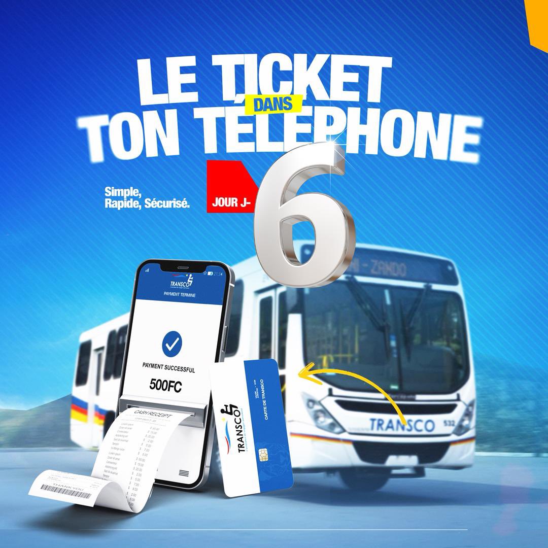 Jour J-6 , de ce 01 Mai Transco bascule dans la billetterie électronique, sous la gestion <a href="/CKilubu/">JEREMIE KILUBU M</a> la renaissance de cette entreprise de transport évolue à grande échelle.... La Renaissance 👌
<a href="/julienpalukucom/">JULIEN PALUKU</a> <a href="/bembajp/">Jean Pierre Bemba</a> <a href="/Presidence_RDC/">Présidence RDC 🇨🇩</a> #TRANSCO_RDC