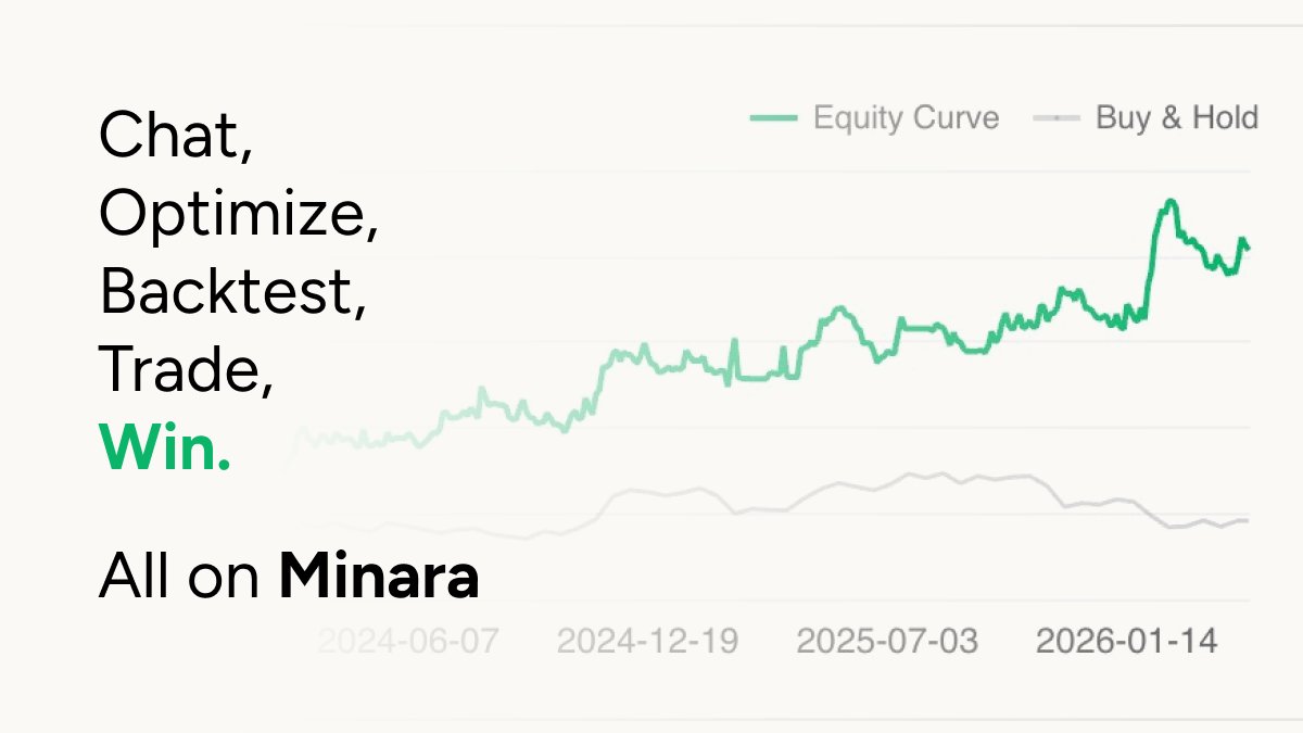 Because of the unprecedented enthusiasm from everyone, we'll be speeding up waitlist approvals over the next few days. If you'd like to try Minara, please sign up with strategy.minara.ai and your account will be approved soon. 🫡 

Please note that Minara's other products,