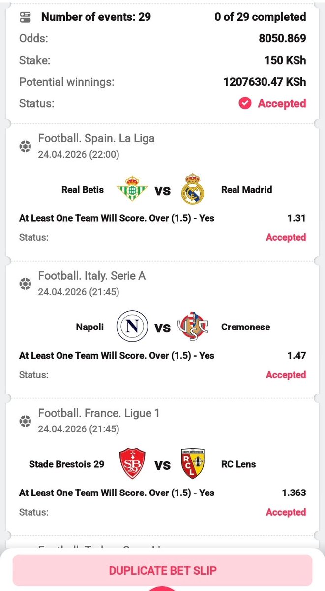 King_ofOdds's tweet image. 🚨DBbet🚨
⚡️3 Days running SGR
♻️ two goals from a single tean
🎯8K  Odds
         Register here‼️‼️‼️‼️
REG📲📲 dbbt.me/pg2ca54
#Promocode 👉DBO 
#Boookingcode📲E7SSG
DownloadApp📲📲 dbbt.me/xt09gfx
Telegram link 🔗 🔰🔰
      t.me/highstakers_ar…