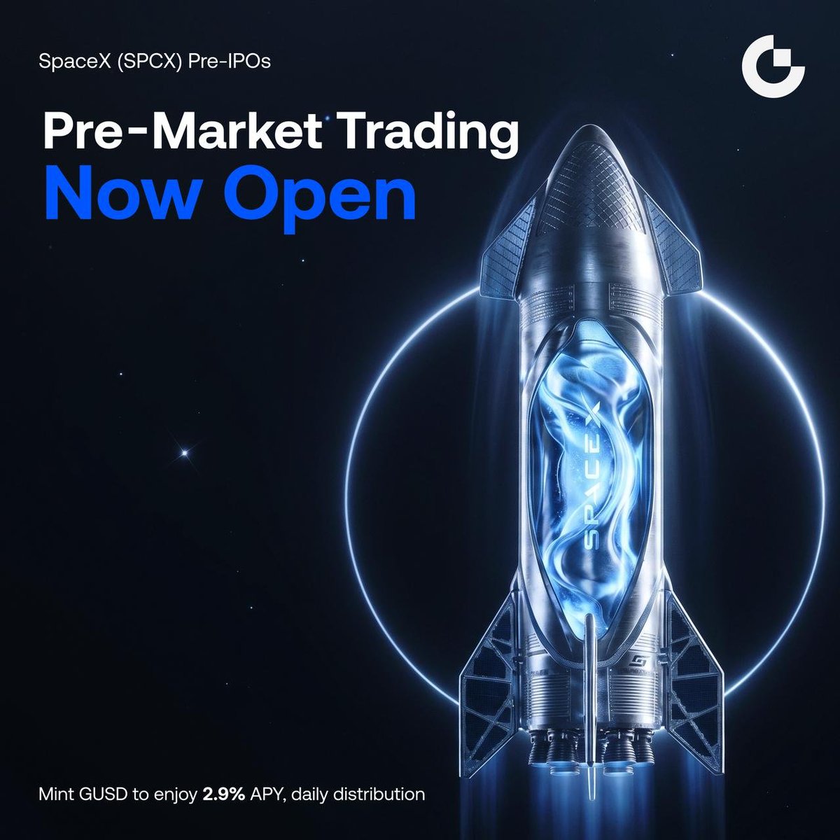 Gate's tweet photo. Gate Pre-IPOs Debut Project: SpaceX ( $SPCX ) is now live for pre-market trading — trade $SPCX/ $USDT 24/7 in the Pre-IPOs section.

Trade Now: https://t.co/XmsS82eyhf https://t.co/BSdCvkUyiA