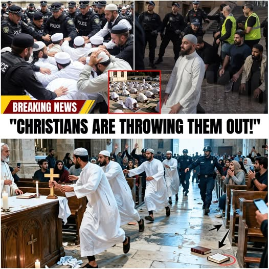 🚨🇬🇧💥 SHOCKING: Muslims Tried To IMPOSE Sharia In Christian Churches — But Christians FOUGHT BACK! 💥
Tense viral footage is spreading like wildfire: Muslim groups entered Christian churches uninvited and openly declared their intention to convert the buildings into mosques and