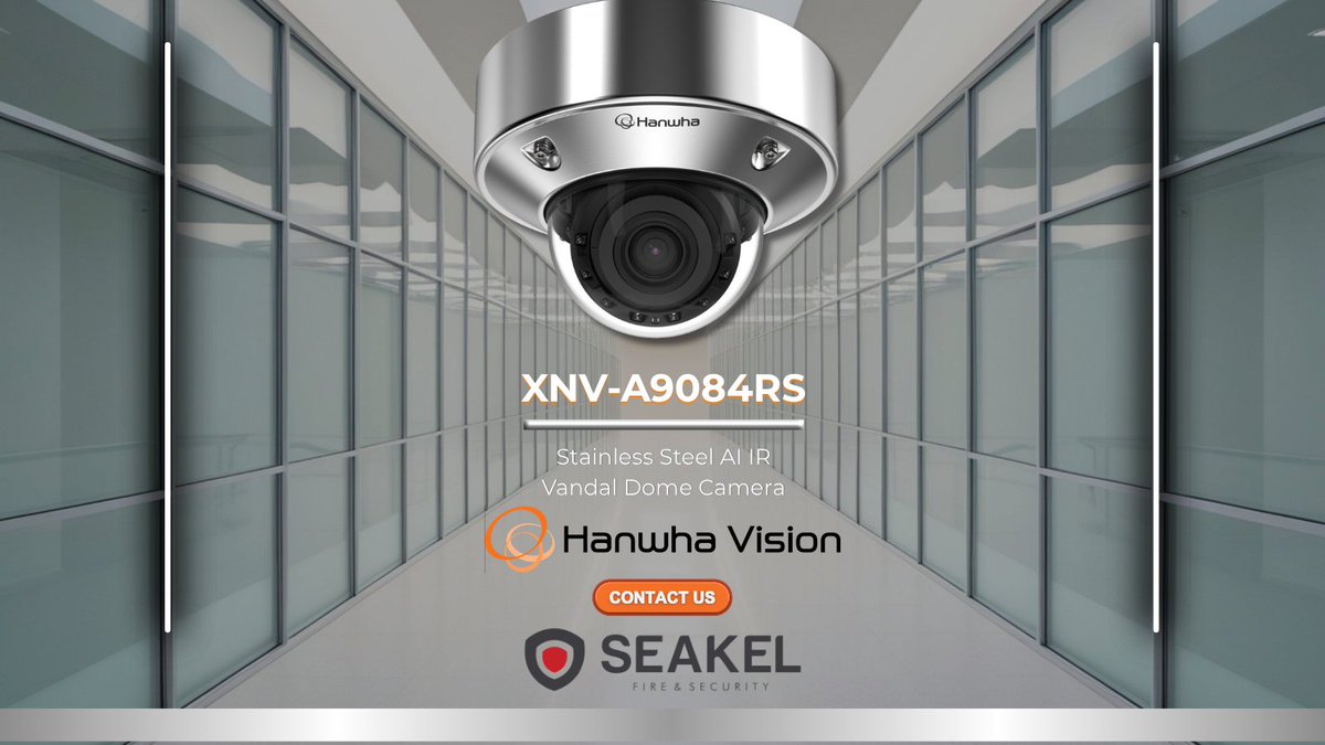 SEAKEL1's tweet image. The Hanwha XNV-A9084RS 8MP Stainless Steel AI IR Vandal Dome Camera delivers sharp images, 50m night vision, and a flexible lens. 

seakel.ie

#HanwhaVision #cctvcamera #surveillance
