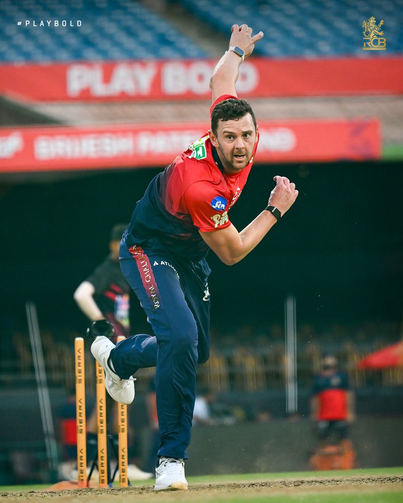 RCBTweets's tweet image. Friday evening. RCB playing at the Chinnaswamy. We get to watch Hazle-God bowl. 🤌🤌🤌

What more can we ask for? 😋🔥

#PlayBold #ನಮ್ಮRCB #IPL2026