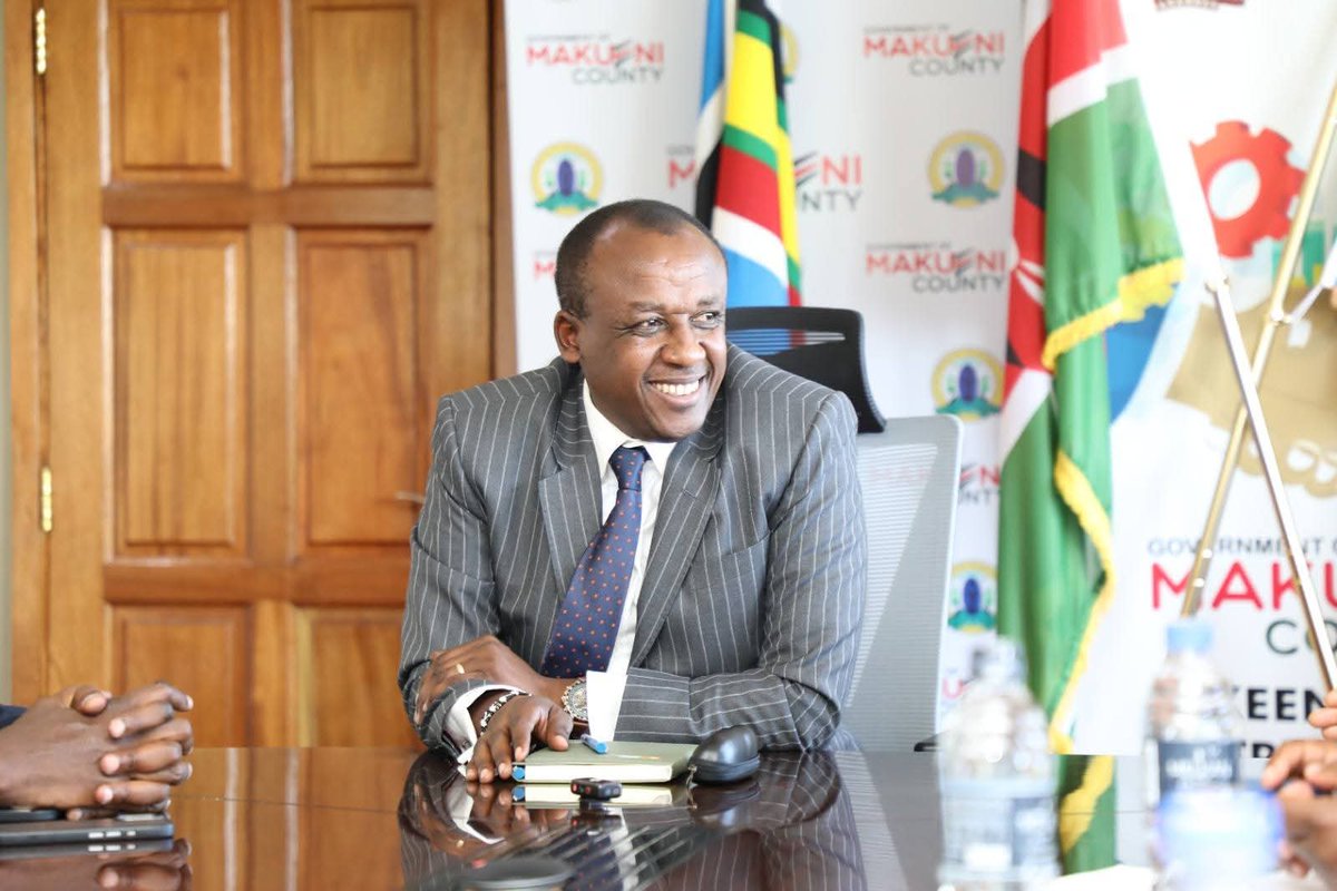 KisiaNzuki's tweet photo. Nation Media Group CEO Geoffrey Odundo pays a courtesy call on Governor Mutula Kilonzo Jr. as the team tours Makueni County to document its innovative health solutions - aiming to spotlight best practices and advance maternal healthcare nationwide. https://t.co/kjdOIlTXp5