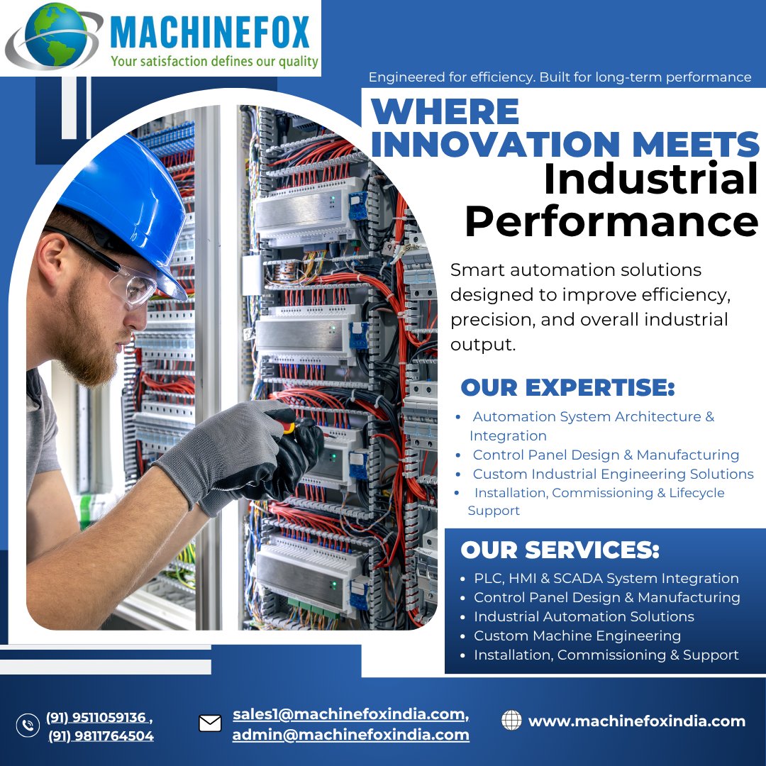 Machinefoxindia's tweet image. Machinefoxindia delivers automation solutions built for efficiency, precision &amp;amp; reliability — from PLC &amp;amp; SCADA systems to complete industrial engineering.

Scale smarter with Machinefoxindia

👉 machinefoxindia.com

#machinefoxindia #automation #industry40 #smartmanufacturing
