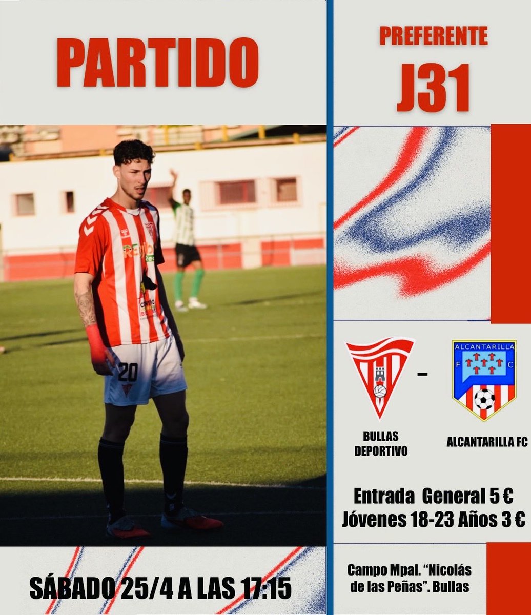 BullasDeportivo's tweet photo. 🔴PREFERENTE⚪️
San Marcos comienza el SÁBADO a las 17:15 en el “Nicolás de las Peñas”. Porque no hay nada más bonito que ver un pueblo unido, luchando por un sueño.
⚽️Bullas Deportivo-Alcantarilla FC
Segundo contra Primero❗️Bullas es el Momento❗️
#SentimientoDePertenencia https://t.co/aab9DCry4G