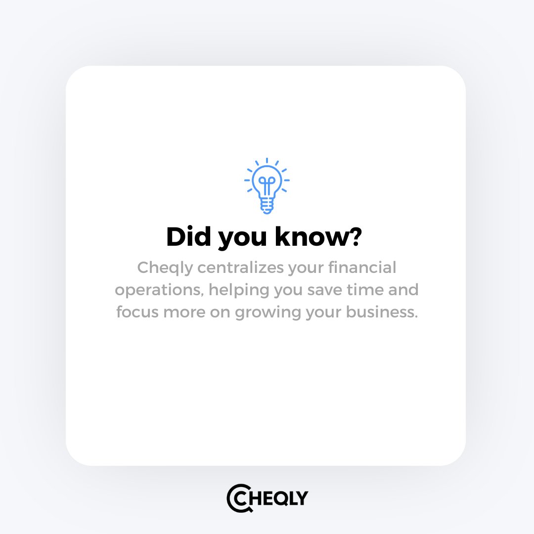 Cheqly_com's tweet photo. 💡Did You Know? Cheqly centralizes your financial operations, helping you save time and focus more on growing your business.

Sign up: https://t.co/1ToyaPyXSi

#Cheqly #FinancialOperations https://t.co/YsWEAUzBxF