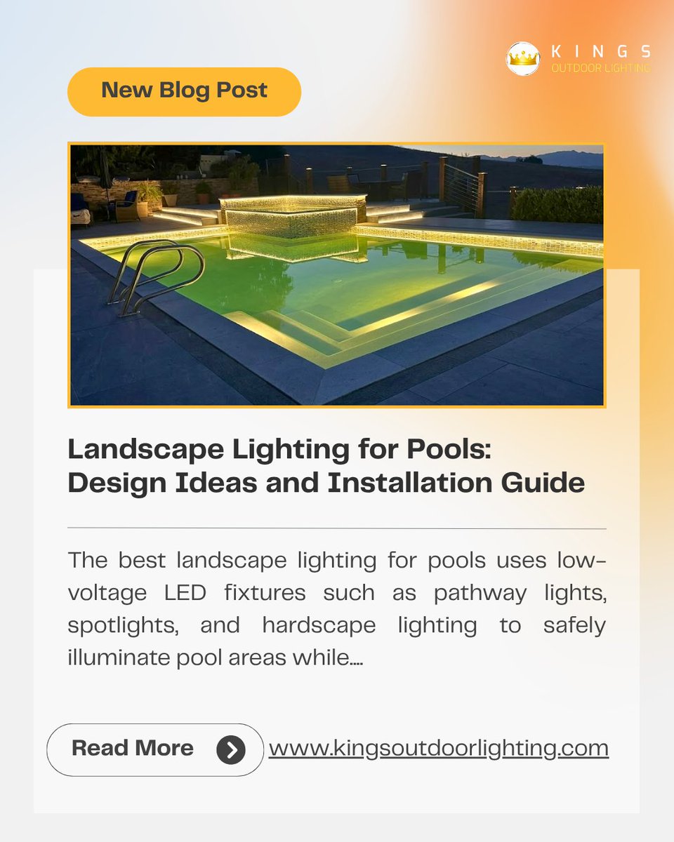 KOLLighting's tweet image. Luxury is in the details. Discover how low-voltage LED fixtures, sleek pathway lights, and strategic hardscape lighting can redefine your outdoor space. 

📖 Read more at kingsoutdoorlighting.com

#KingsOutdoorLighting #LuxuryBackyard #PoolDesign #OutdoorInspiration