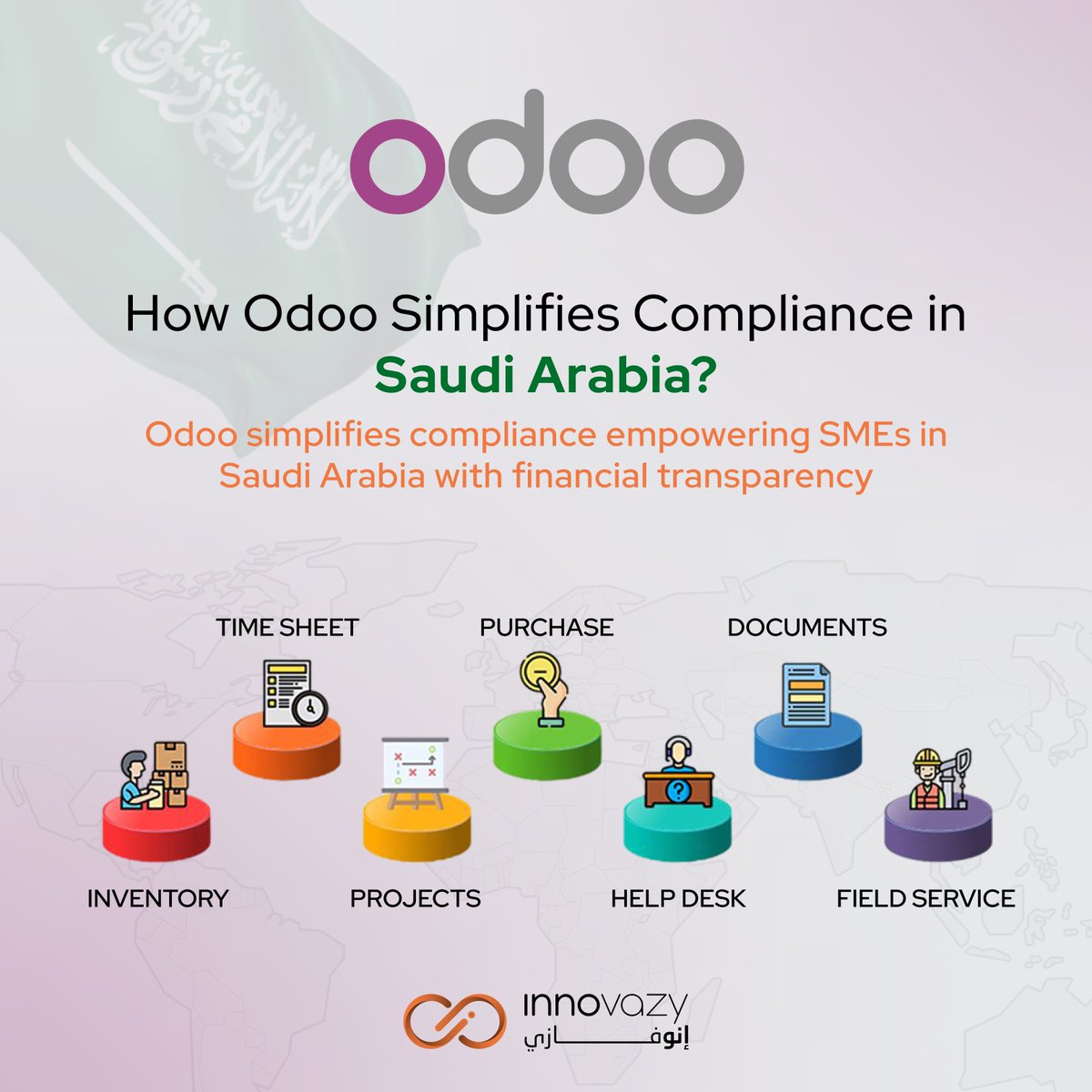 innovazyksa's tweet image. SMEs in KSA need compliance &amp;amp; transparency. 🇸🇦

Odoo = VAT, invoicing &amp;amp; reporting made simple.

👉 Innovazy, your official Odoo partner.

🌐 innovazy.com

#Odoo #Vision2030 #SMEs