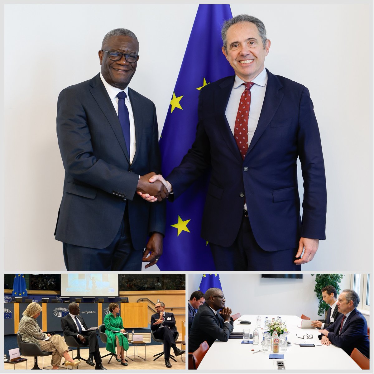EUSR_GL's tweet image. EUSR @JBorgstam exchanged at @ep_diplomacy with Nobel Peace Prize laureate &amp;amp; Panzi Hospital founder Dr Mukwege. Focus: The fight against sexual &amp;amp; gender based violence. EU calls for respect of #IHL, an immediate ceasefire &amp;amp; a political solution to the conflict in the Great Lakes.
