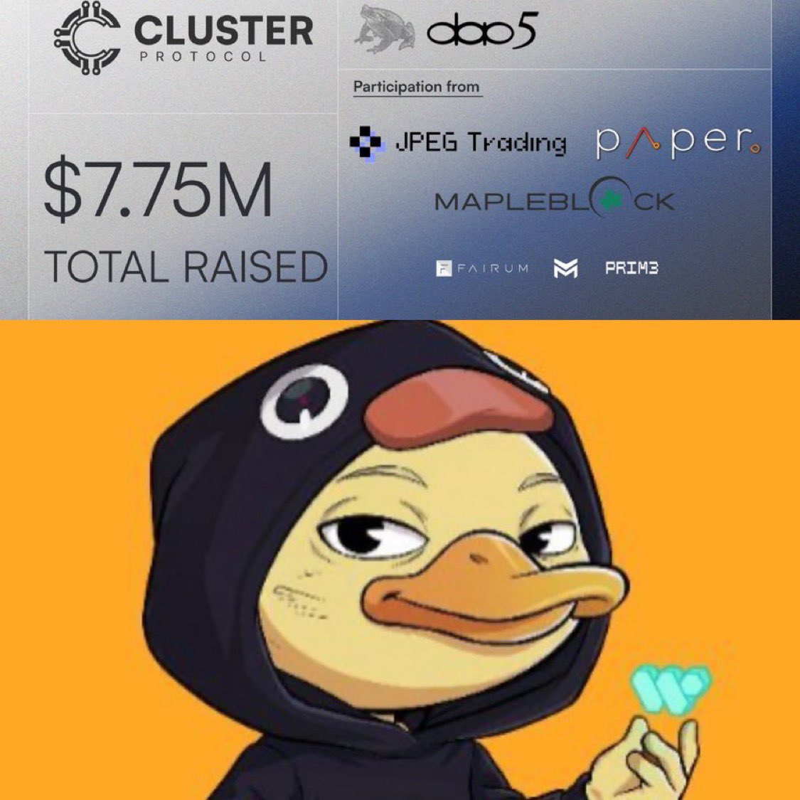 FreetownXo's tweet image. I just saw that Cluster protocol raised $7.75 million

That’s super cool, shows they’re going the right direction with @CodeXero_xyz 

Still waiting to see what they do with @wallchain Quackers
 
Codexero hasn’t TGEd yet and are yet to settle quackers for two months of hardwork