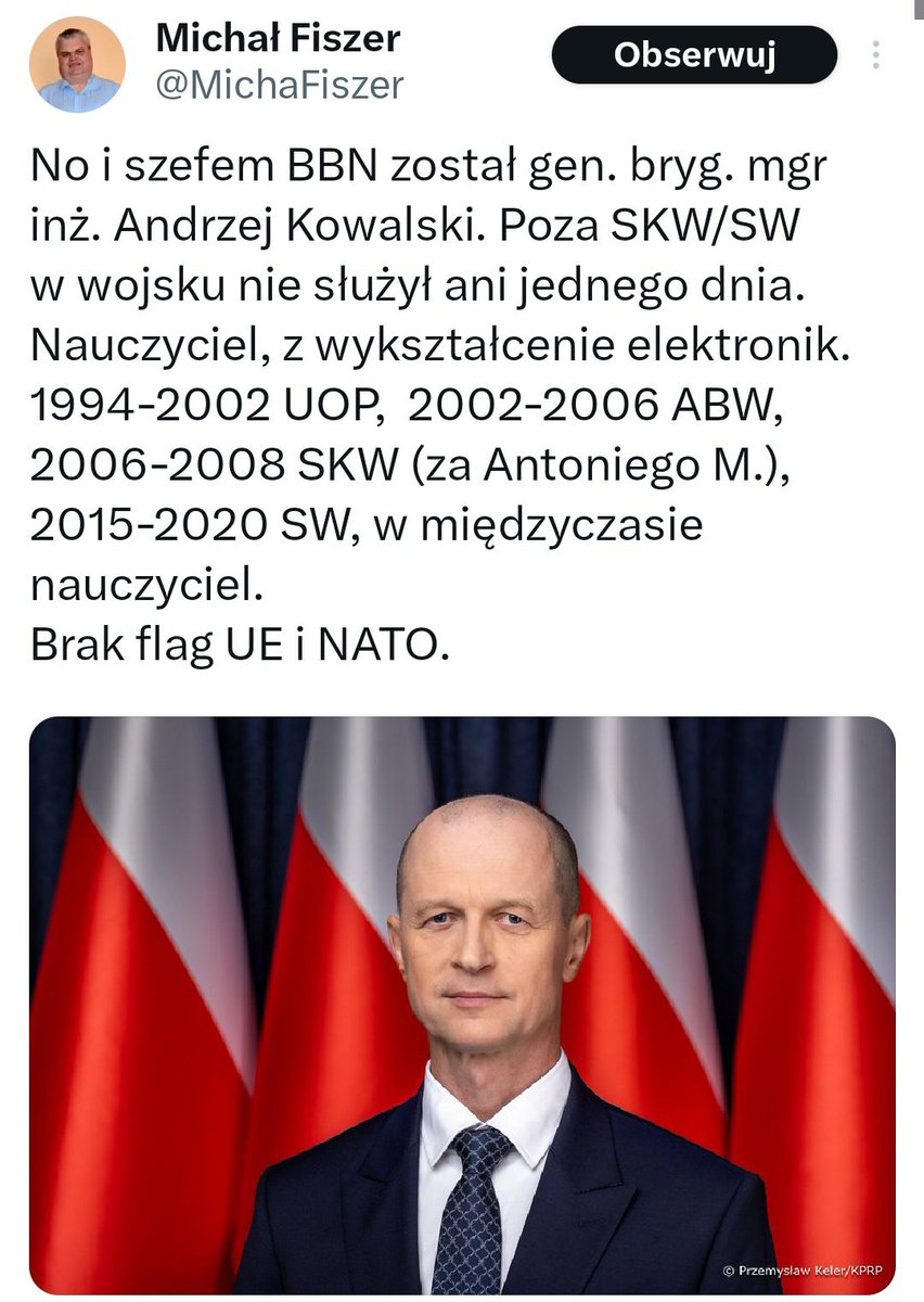 I w ten sposób w B.B.N. nastąpiła zmiana warty, tylko obaj "wartownicy" nigdy nie nosili mundurów. Kto następny ? 🤮 🤮 🤮 Następny debil do utrzymania. 🤮 nieuk i niby żołnierz, żenada. 🤮Jak takie coś mogło zostać generałem brygady? 🤮 🤮 🤮