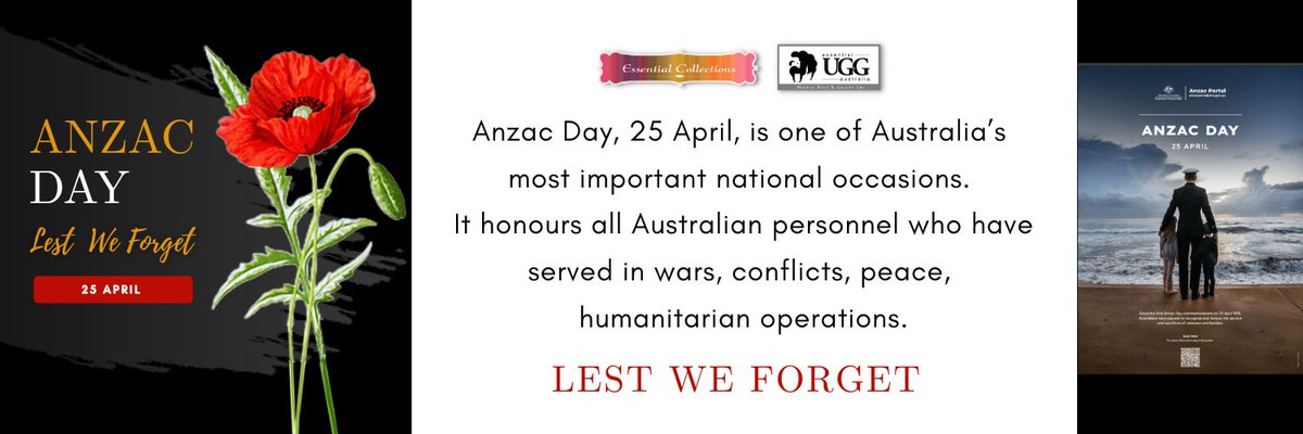 EssentialShop7's tweet image. 🌼Anzac Day 25 April🌼is one of Australia’s most important national occasions. It honours all Australian personnel who have served in wars, conflicts, peace, humanitarian operations
LEST WE FORGET
#Sydney #ANZAC #anzacday #anzacspirit #anzacmemorial #sydneyaustralia #sydneylife