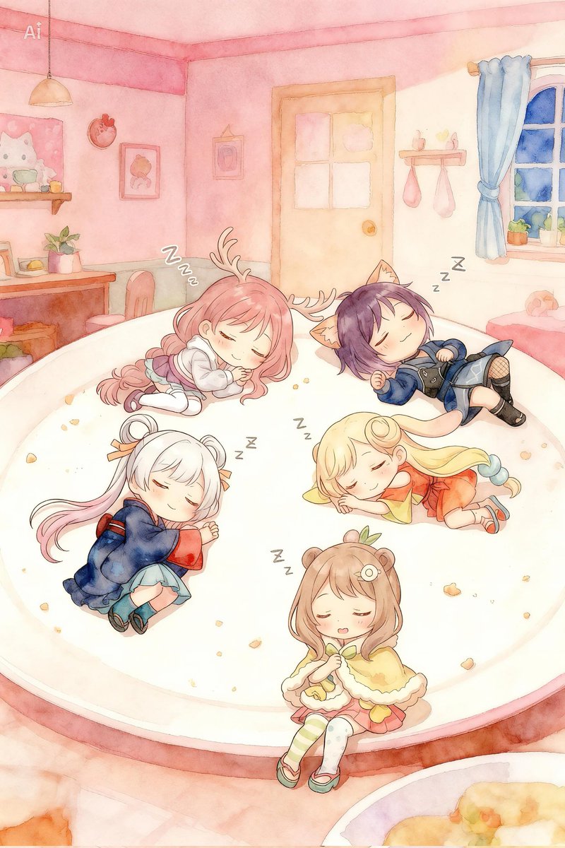 おなかいっぱい（食事中→食後）
#超かぐや姫