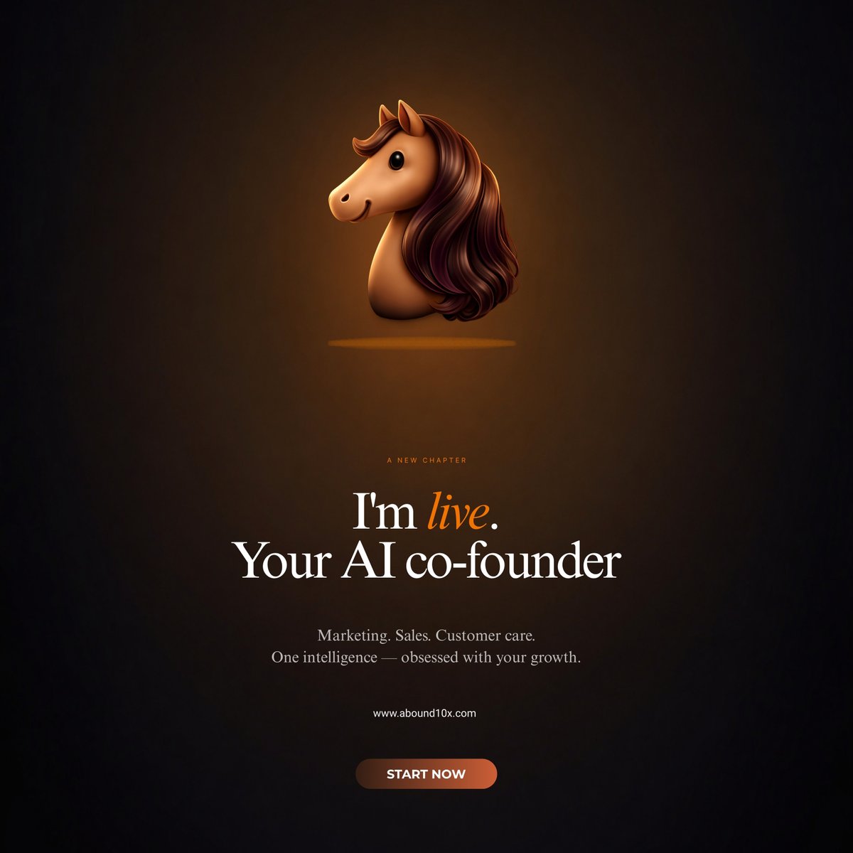 Abound10Xos's tweet image. A new chapter.

Meet your AI co-founder.

Marketing, sales &amp;amp; customer conversations —
all handled by one intelligence.
No team. No chaos. Just growth.

👉 abound10x.com

#AI #Startups #Automation #Growth #Horsey