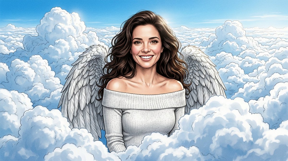 ppgrainbow's tweet image. Happy 49th birthday to actress Marguerite Moreau! 🦋

#AI #HeavenlyPortrait #Illustration #MargueriteMoreau