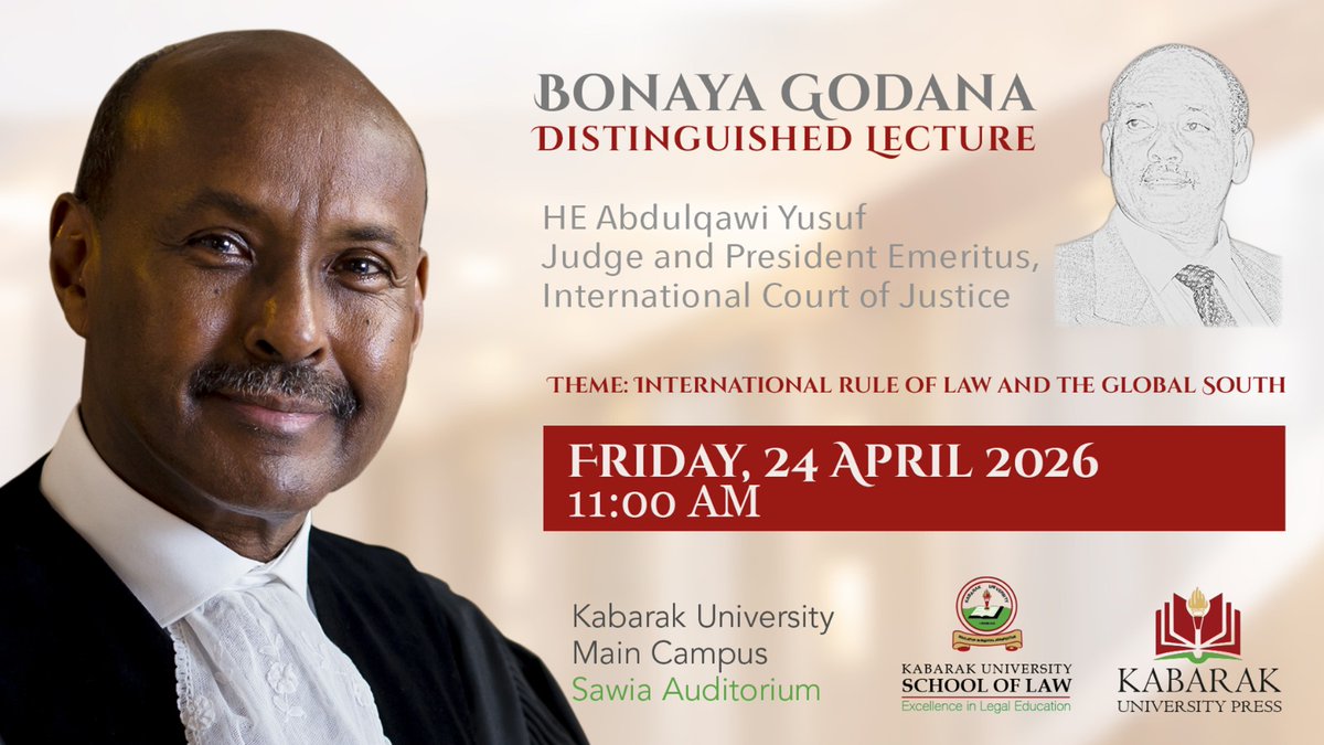 #KABUPress 
H.E. Judge Yusuf: The most dangerous trend today is selective legality: invoking international law where convenient, and ignoring it where it constrains power. That inconsistency weakens the system for everyone.