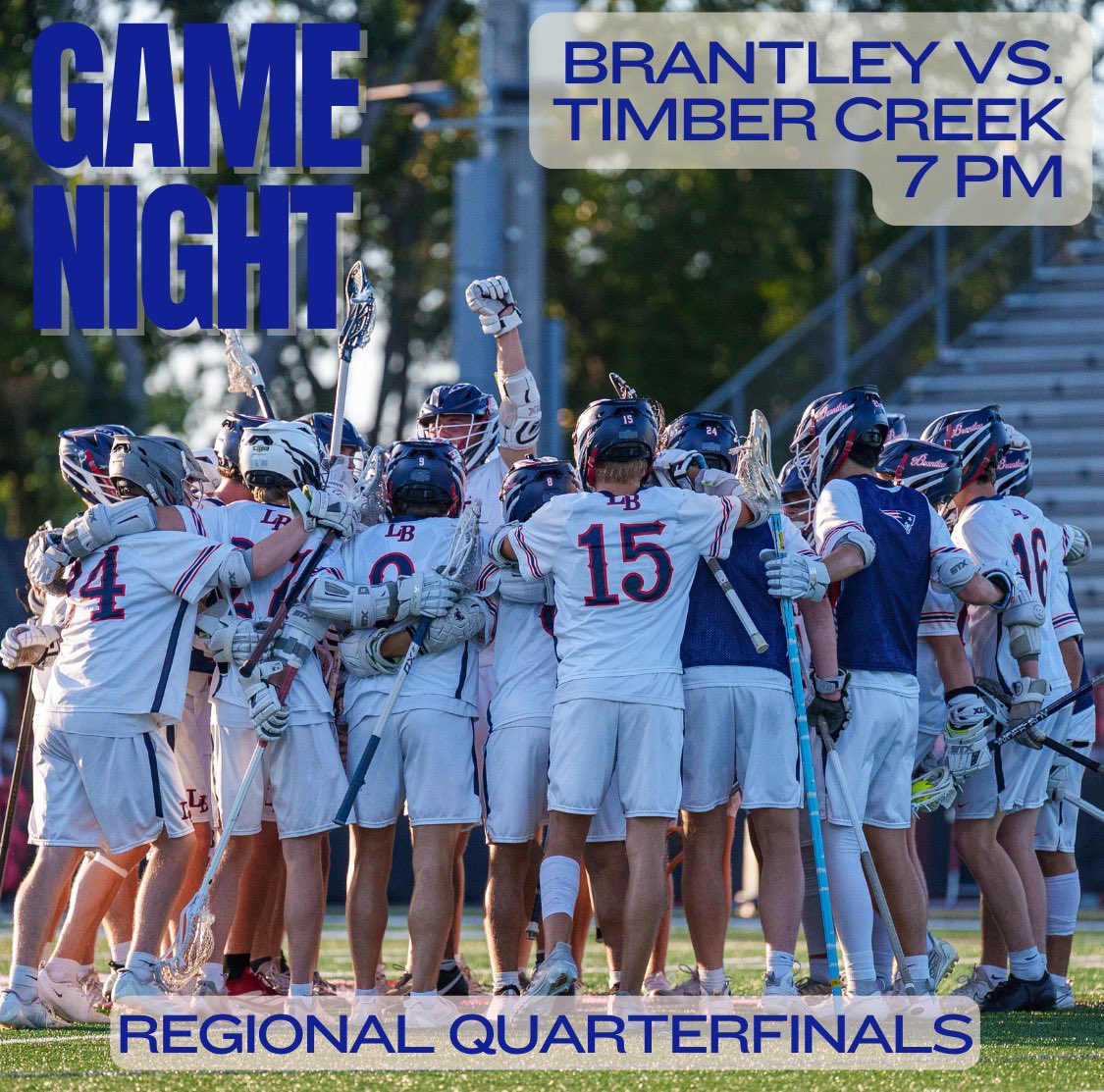LBHSlax's tweet photo. REGIONAL PLAYOFF GAME TONIGHT:
🏙️ @FHSAA CLASS 2A, REGION 2 QUARTERFINALS
🆚TIMBER CREEK
📍@lakebrantley Tom Storey Field at Darvin Boothe Stadium
⏰7 P.M. (Varsity)
🎟️ https://t.co/UR9wmx0Yve

@LBHSAthletics
@osvarsity
@FloridaLX
@LaxOrlando

#LBHSLax https://t.co/DynhOxWmkM