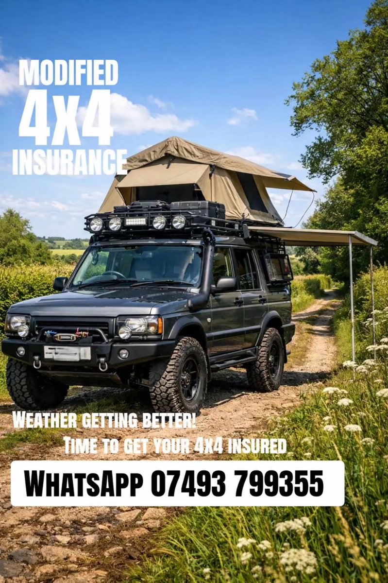 Insurance4x4's tweet photo. Looking around for insurance on your modified 4x4...send us over a WhatsApp on 07493 799355 https://t.co/fip28jRgrT
