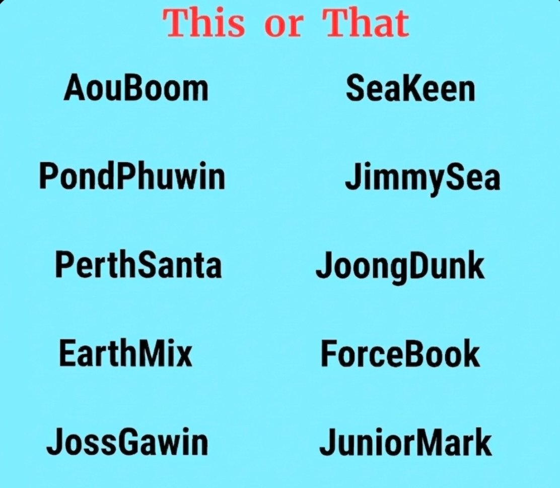 This or That (Round 1)
Don't forget the hashtag. 

#OnlyFriendsDreamOnEP9