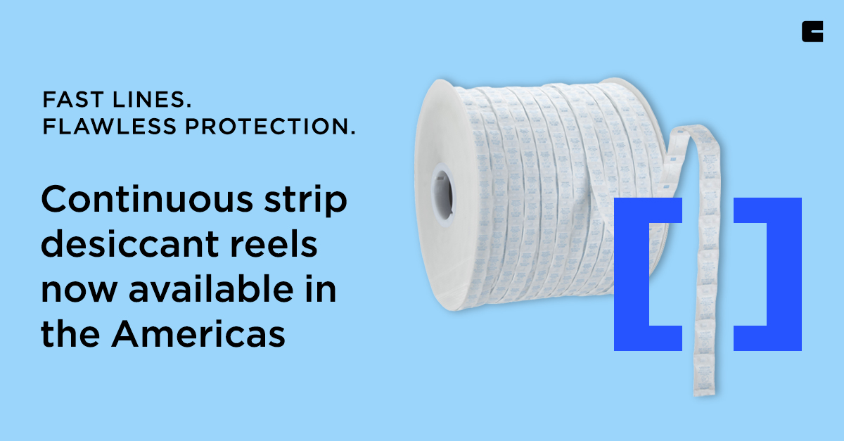 clariant's tweet image. 🎯 We're expanding our moisture protection portfolio to the Americas with continuous strip desiccant packet reels – designed for high-speed automated #packaging lines. Our Desi Pak, Sorb-It, and Tri-Sorb Strips deliver trusted moisture control in a format that integrates