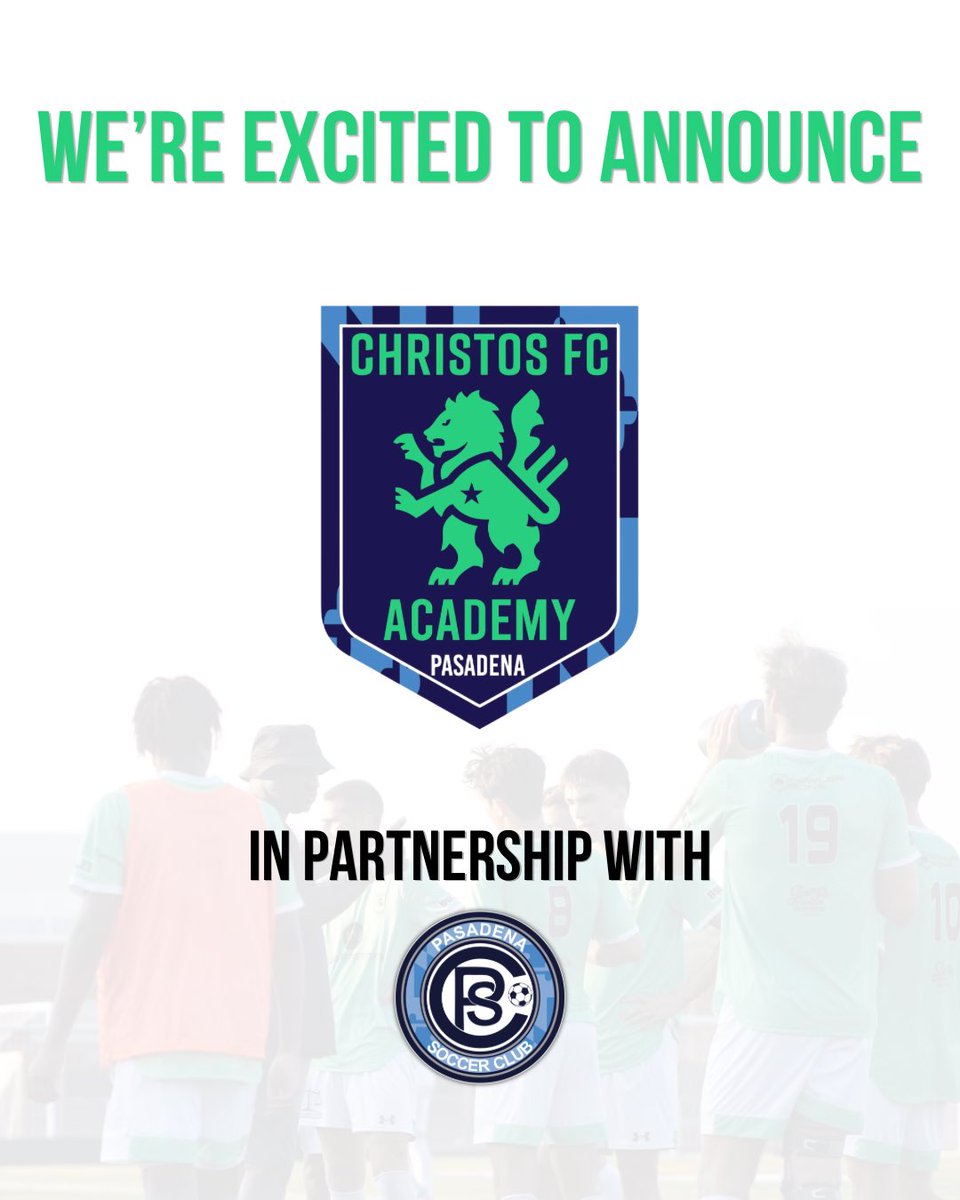 ChristosFC's tweet photo. Christos FC Academy Pasadena is here.

In partnership with Pasadena Soccer Club, we launch Fall 2026 starting with the 2018/2019 age group.

One team per age group. Built for top-level development.

More info: https://t.co/W9eIhX3X8Q

#CTID #YouthSoccer https://t.co/TRgOPIH16X