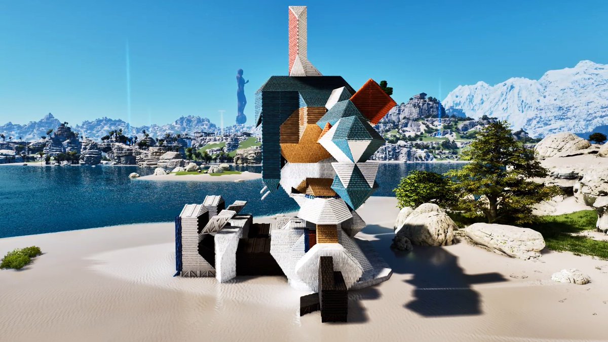 oititukumono's tweet image. 先ほど終えたライブ配信で作ったARK建築の兎田ぺこら嬢型のオブジェのスクショを公開じゃ
4枚目のつま先の上に人を立たせておるので大きさを比較していただけるぞ^^
#ARK #ぺこらーと