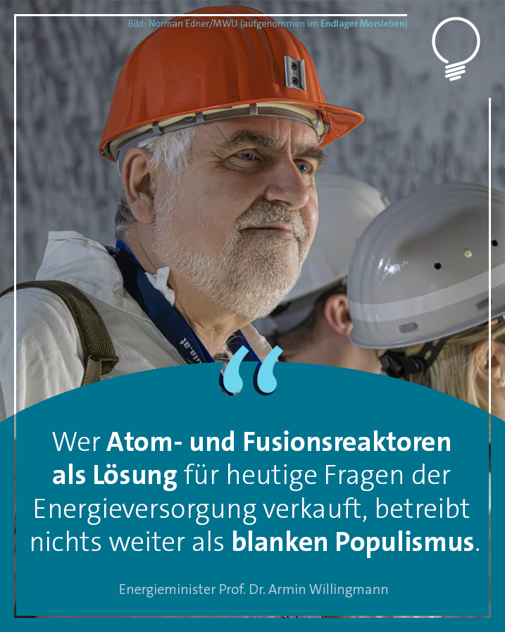 MWU_LSA's tweet photo. Energieminister @WillingmannA hält ein Comeback der #Atomkraft in Deutschland für unrealistisch: #Atomkraft löse keine aktuellen Versorgungsfragen, sei teuer und riskant. https://t.co/6RT9mJxKJj #SachsenAnhalt https://t.co/FdWFT5G07Y