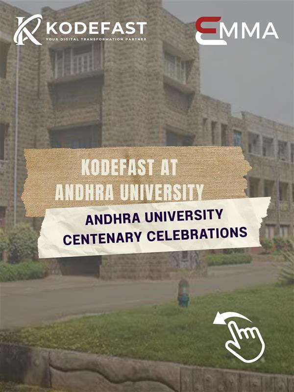 kodefast's tweet photo. We showed up with solutions, not slides! 

KodeFast with @HiEmmaAI  &amp; eSigns at @AndhraUnversity  Centenary Celebrations

#KodeFast #Emma #eSigns #InnovationInAction #AI https://t.co/rMe2NRNSEz