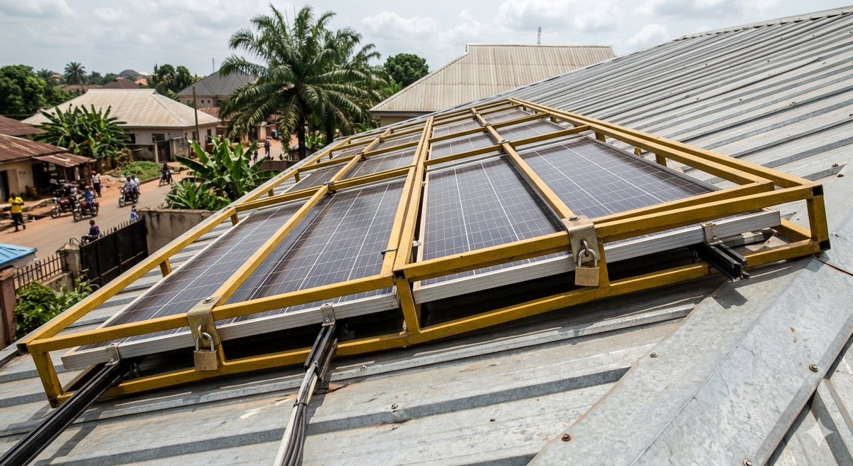 AbiodunBorisade's tweet image. #nigeriansdeservebetter 
Our countrymen's orientation needs a rethink!
#Insecurity at the heart of everything is the only rationale to this type of action!!
A thief who can climb your roof to steal your #Solarpanels will not be stopped by padlocks.