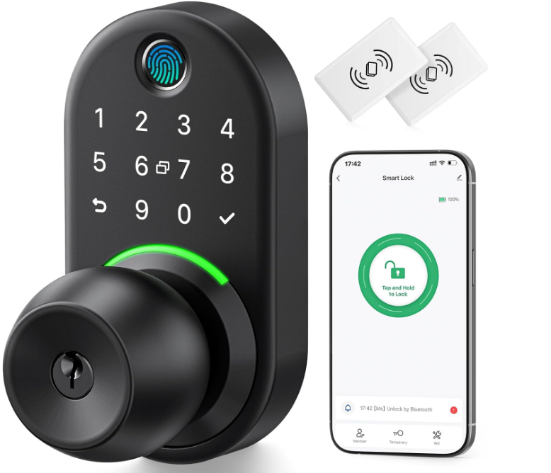 TechFocus002's tweet image. 🔐 Smart Security Made Simple! 
✅ Fingerprint + Keypad Entry 🖐️🔢 – No keys needed! 🚪
✅ Knob with Handle Design 🚪 – Easy grip &amp;amp; turn 🔄
✅ Perfect for Front Door 🏠 – Smart protection 🛡️
Welcome to keyless convenience! 🎉
#SmartLock  #HomeSecurity #FollowForFollow #GoodFind