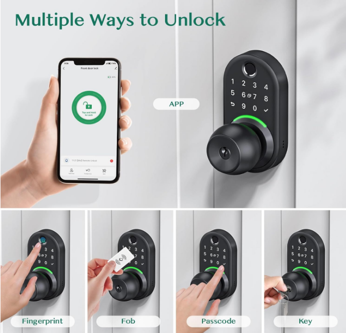 TechFocus002's tweet image. 🔐 Smart Security Made Simple! 
✅ Fingerprint + Keypad Entry 🖐️🔢 – No keys needed! 🚪
✅ Knob with Handle Design 🚪 – Easy grip &amp;amp; turn 🔄
✅ Perfect for Front Door 🏠 – Smart protection 🛡️
Welcome to keyless convenience! 🎉
#SmartLock  #HomeSecurity #FollowForFollow #GoodFind