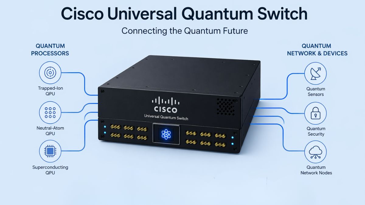 Cisco Introduces Universal Quantum Switch to Unify Computing Read more on  https://t.co/Dr9NOLSHHI #Cisco #QuantumSwitch #quantumcomputing  #quantumstates #quantumdatacenter #quantumsensors #News #Technews  #Technology #Technologynews #Technologytrends ...