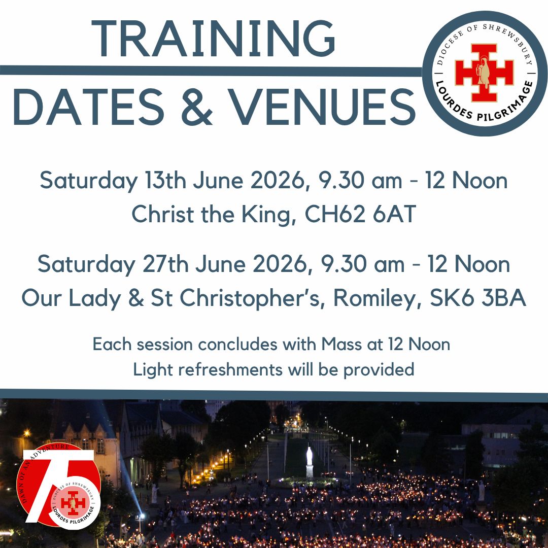 dofs_Lourdes's tweet image. 📅Save the date!
Adult Volunteers are required to attend one of the training sessions listed.
Each session will begin at 9.30 am and conclude with Mass. Light refreshments will be provided.
More information below!

#lourdes #training #volunteers #help #support