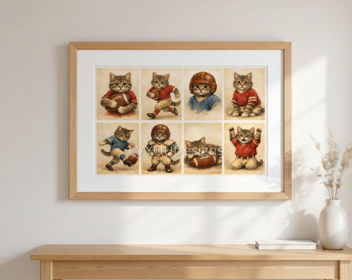 patty_hap's tweet image. Vintage football cat nursery prints with playful tabby sports theme. Fun boys wall art printable—perfect for a cozy, sporty kids’ room décor.

35% OFF – Limited time ⏳
Shop Now 👉 etsy.me/4vPRneo
🔒 Not available as NFT
#NurseryWallArt #CatPrints #KidsRoomDecor