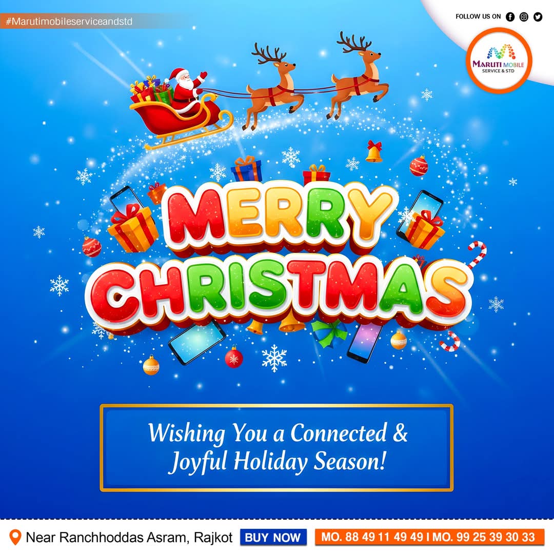 MarutiStd's tweet image. 𝗠𝗲𝗿𝗿𝘆 𝗖𝗵𝗿𝗶𝘀𝘁𝗺𝗮𝘀 !!🎅📱

#MerryChristmas #Christmas2025 #MobileShopChristmas #TechGifts #HolidayDeals #SantaAndReindeers #FestiveVibes #BlueGradientBanner #3DText #ChristmasCelebration #MobileGadgets #SeasonOfJoy #ShopLocal #ChristmasSpecials #FestiveShopping
