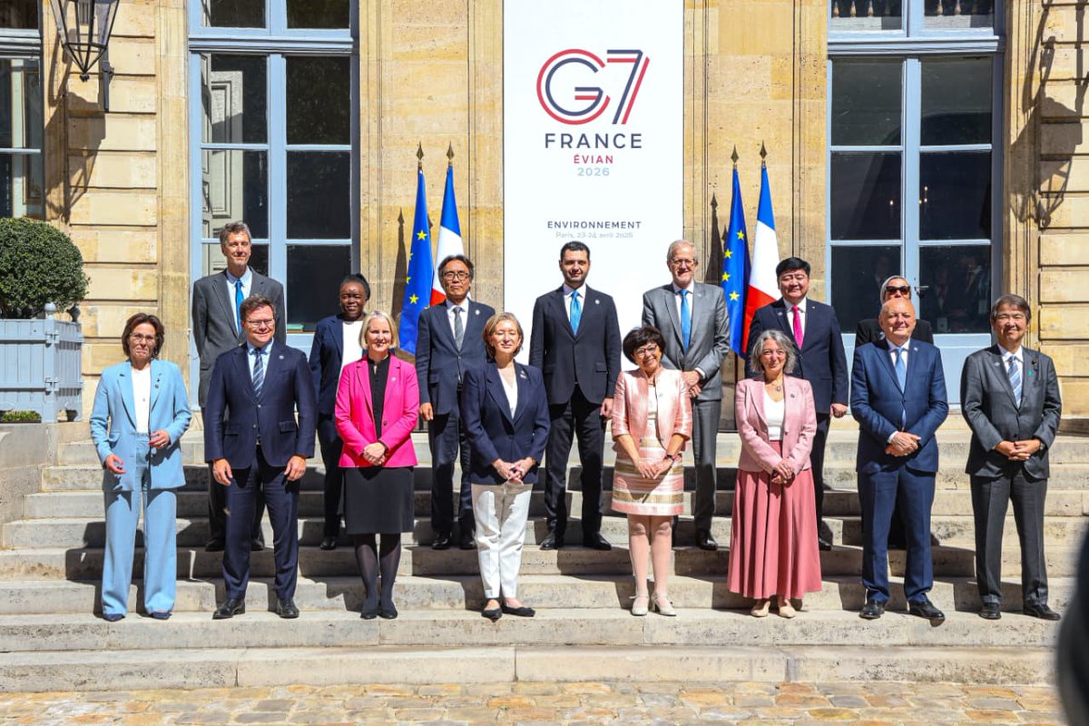 DeboraBarasa's tweet photo. Kenya continues to play a proactive role in shaping global climate and environmental action. We remain focused on ensuring that international engagements translate into tangible outcomes for our people and ecosystems.
Today, I attended the Environment Ministers’ Meeting in Paris, France, where Kenya stood out as the only non-G7 country from Africa represented at this high-level engagement.
Our discussions focused on key environment track priorities, including advancing nature and people finance, with an intended outcome of establishing an alliance to coordinate public and private biodiversity financing and support impactful projects. We also addressed the need to strengthen Marine Protected Areas (MPAs), with an intended outcome of creating a collaborative alliance and scaling its work across G7 countries and beyond.
Further engagements focused on the urgent need to combat Illegal, Unreported and Unregulated (IUU) fishing, with an intended outcome of a joint statement to enhance collective action. We also explored solutions to emerging water pollutants, with an intended outcome of delivering a joint declaration under the G7 Water Coalition. In addition, we deliberated on the nexus between desertification and security, with an intended outcome of a statement recognizing their interlinkages.
I emphasized that Kenya does not approach such engagements with abstractions, but with real and pressing climate realities — from drying rivers to retreating glaciers and the lived experiences of our communities. The science is clear, and the solutions exist. The question before us is one of political will. Kenya stands ready to lead and to partner with others to drive meaningful climate action.
I was accompanied by Dr. Pacifica Ogola, Director of the Climate Change Directorate, and Michael Okumu, Deputy Director, Climate Change.

@WilliamsRuto 
@G7 
@Environment_Ke 
@MusaliaMudavadi 
@HonWetangula