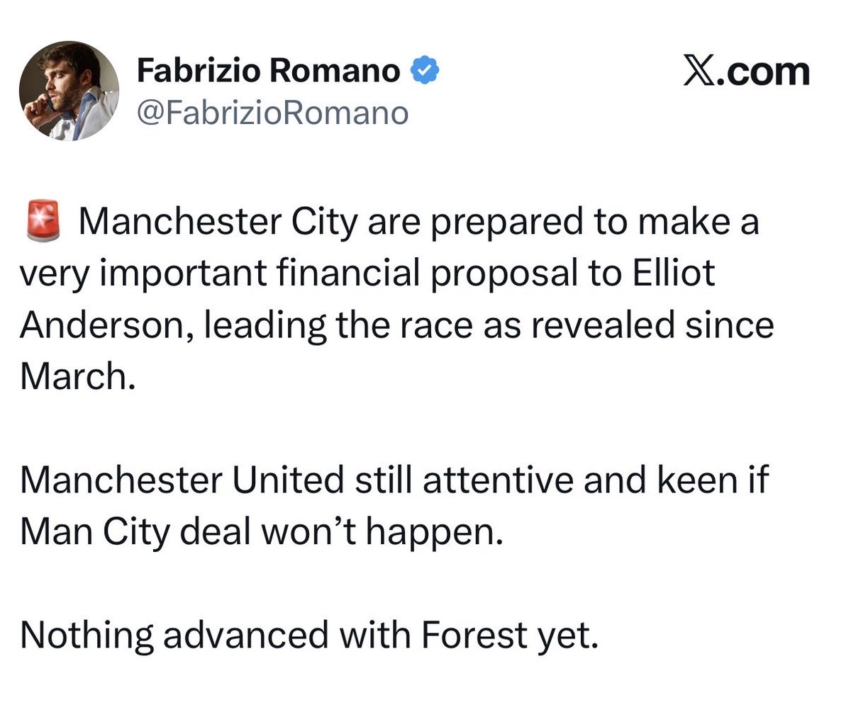 SHoomwitter's tweet image. 👀 Fabrizio’s latest on Elliot Anderson is exactly what got reported in February. 😀 #TransferNews #Mancity #MUFC