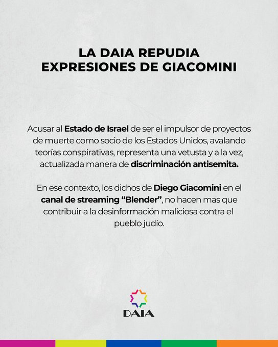Si no se declara organización terrorista a la DAIA, Argentina no tiene futuro. Seremos la nueva Palestina.

Y ya que estamos también AmCham y Greenpeace.