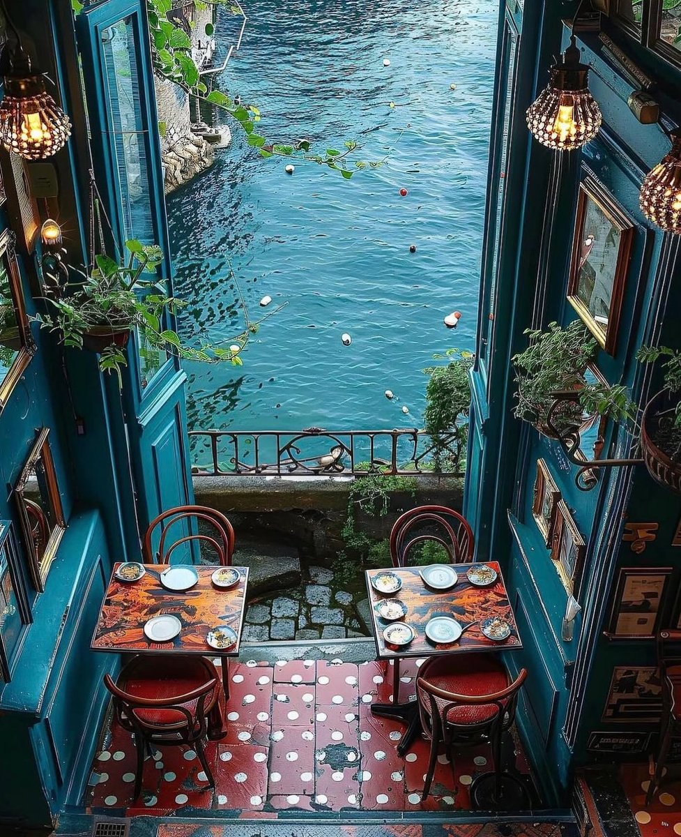 What a pretty place to have a cup of coffee together