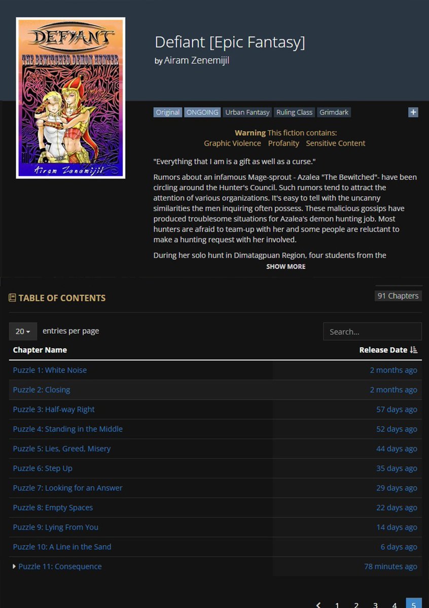 Zenemjil's tweet image. "Infamous Demon Hunter enrolls in a renowned academy and struggles to keep a normal peaceful school life."
New chapter posted!

Read Defiant [Epic Fantasy] for free: royalroad.com/fiction/20538/…

#IndieAuthor #webseries #amwriting #fantasy #DemonHunters #writingcommunity #writerslife
