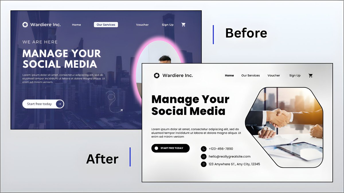 nexagig's tweet image. Before &amp;amp; after transformation of your website with style. Better visuals, faster performance, and seamless mobile experience. Helps brands attract and retain more users effectively.

#ShowcaseYourTalent #beforeandafter #website #experience