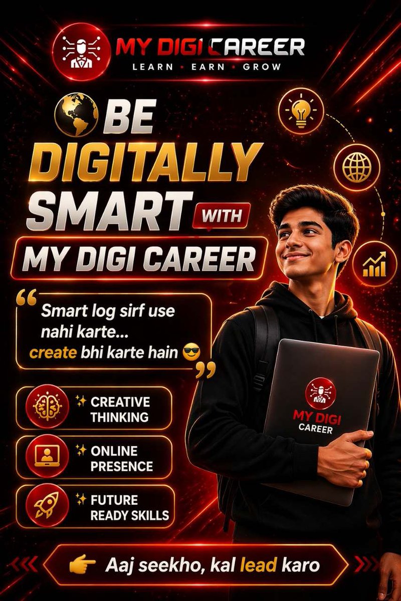 mydigi_career02's tweet image. 📈 Want to grow your skills and your future?
Join My Digi Career and learn practical digital skills designed for beginners.

Chahe Aap Student Ho, Freelancer, Ya Business Owner —
Yahan Se Aapka Growth Journey Start Hota Hai 💡

#MyDigiCareer #GrowYourSkills #DigitalSuccess