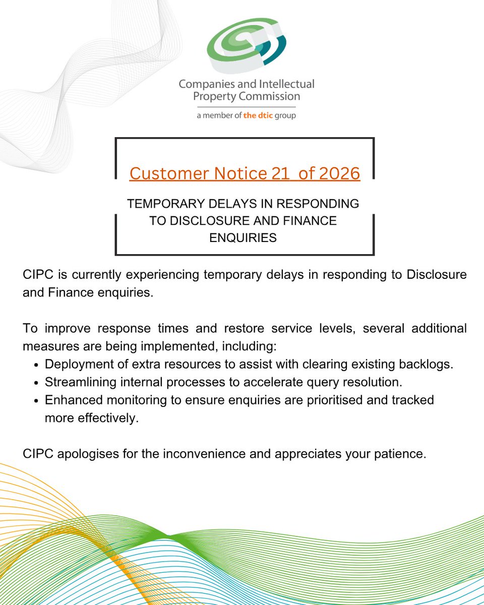 Companies and Intellectual Property Commission tweet media