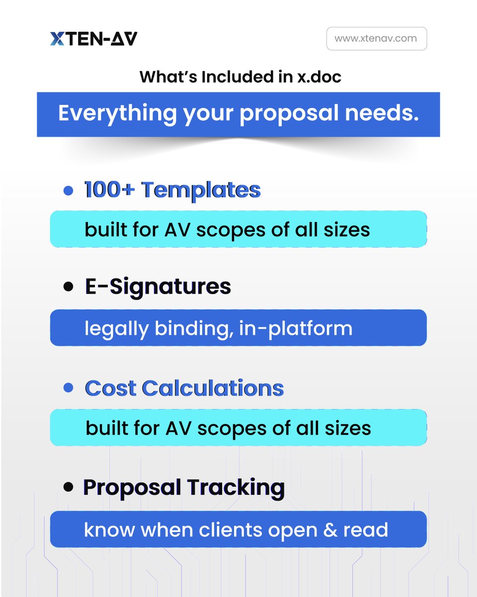 xten_av's tweet image. Still building AV proposals manually?

That means delays, errors, and missed opportunities.

XTEN-AV changes that.
Turn your BOM into a polished proposal in minutes, so your team can focus on winning, not formatting.

xtenav.com

#AVTech #Automation #AVSales