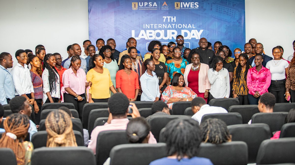 upsaccra's tweet photo. Also, other excerpts from the UPSA's IWES hosted the 7th International Labour Day Lecture on 'Decent Work, Real Recognition.' #UPSA #IWES #LabourDay2026 #FutureOfWork #Merit #DecentWork #Leadership https://t.co/gFNmyqKx7C