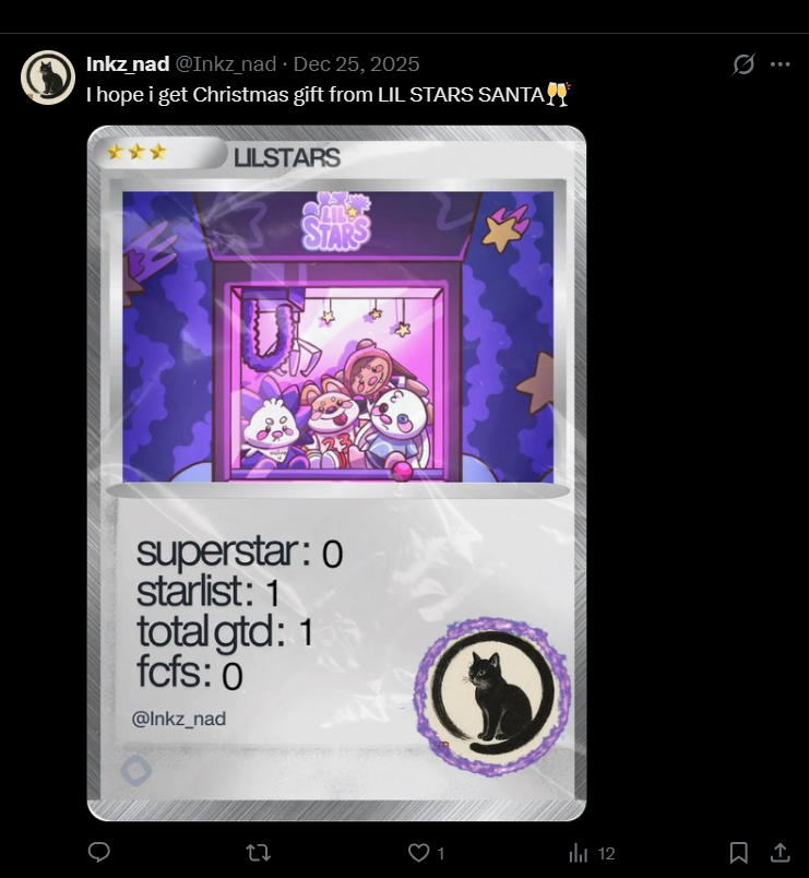 Inkz_nad's tweet photo. @Lilstarrrs @Neverland_Money The thing is I don't know if I am capable of getting that blind box.
But yeah, I have been in the Monad ecosystem since Feb '25. I was ineligible for the airdrop like most users, but I never gave up. I managed to get whitelisted for Lil Stars and I was so happy — https://t.co/Xkpd604VOf