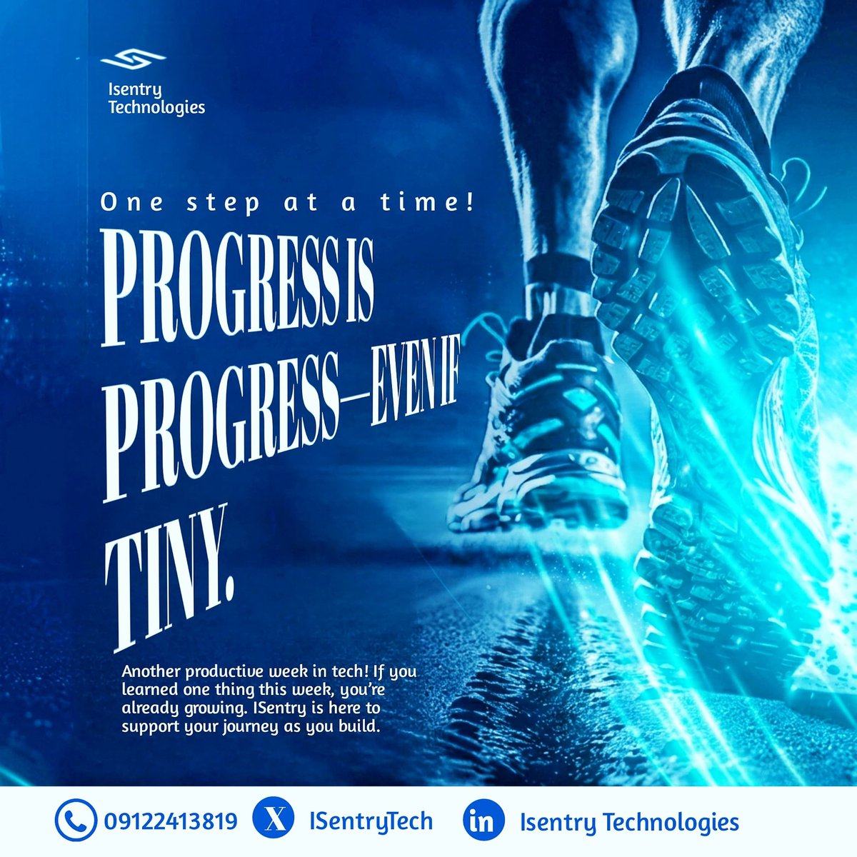 ISentryTech's tweet photo. One step at a time, every step counts never underestimate your strength 
​No matter how small, progress is still progress. What was your small win this week? Tell us below! @Apple @tech @applehub @GoogleCommuni11
​#Techcommunity @Google
@NewsFromGoogle https://t.co/26MLoYVVlC