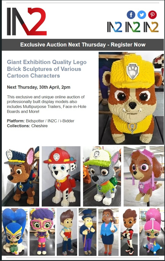IEMsales's tweet image. A one-of-a-kind auction is landing NEXT THURSDAY 
✨ Giant exhibition-quality LEGO brick sculptures
🎨 Featuring your favorite cartoon characters
📅 30th April | ⏰ 2PM
💻 Bid online via iN2C / i-Bidder
bid.in2corporate.com/auctions
#LEGOArt #AuctionAlert #Collectibles #CartoonFans